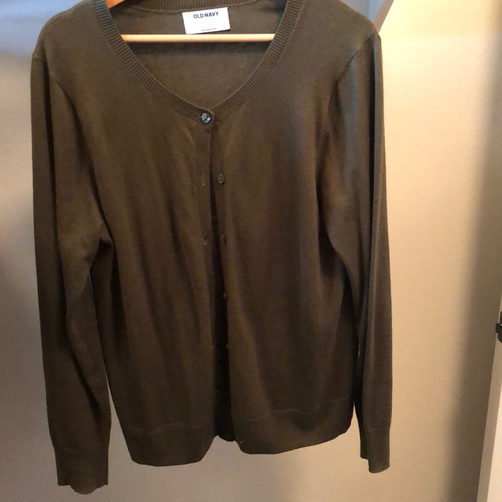 Olive green cardigan